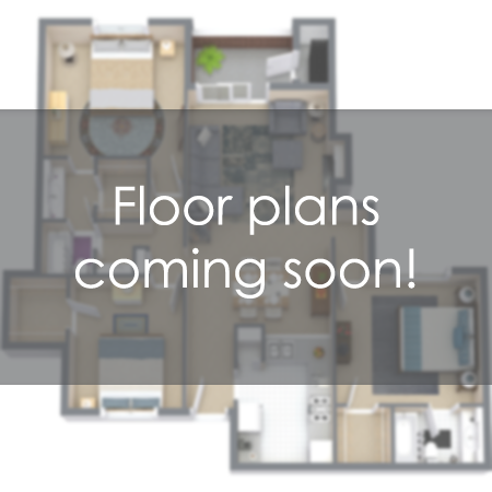 A sign that says "Floor plans coming soon!" is displayed over a floor plan image.
